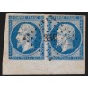 n°14A paire coin de feuille, 20c bleu, oblitéré PC 359 BELMONT-D'AVEYRON