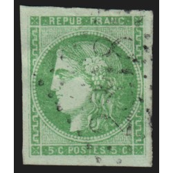 n°42B, Cérès Bordeaux, 5c vert-jaune-pâle, signé SCHELLER - TB D'ASPECT