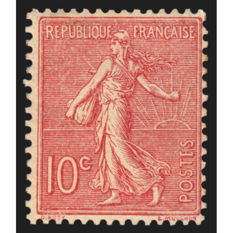 n°129a, Type II, variété "R sans ombre", Semeuse lignée 10c rose, neuf ** - TB