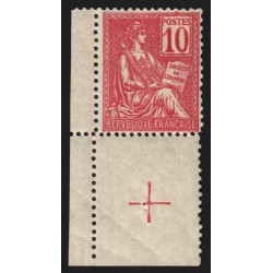 n°112, variété "impression recto-verso des chiffres" + piquage, neuf ** - TB