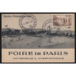 Lot de 5 cartes-postales oblitérées càd Salon de la Philatélie Paris 1942