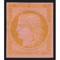 n°5, Cérès 1849, essai de couleur, 40c bistre-jaune sur rose, neuf (*) - B/TB