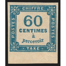 Timbres-Taxe n°9, bord de feuille, 60c bleu, neuf ** sans charnière - TTB