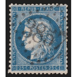 n°60A, variété "cadre doublé", Cérès 25c bleu, Type I, oblitéré - TB