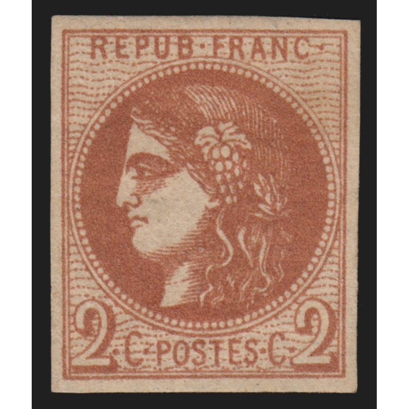 n°40B, Cérès Bordeaux 2c brun-rouge, neuf * avec charnière - TB