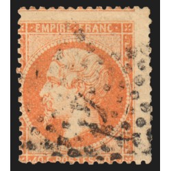 n°23, variété "piquage fortement décalé", Napoléon 40c orange, oblitéré - TB