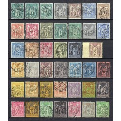 France 1876/1890 - Belle collection au type Sage COTE 1.150 € - TB D'ASPECT