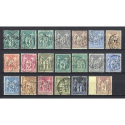 France 1876/1890 - Belle collection au type Sage COTE 1.150 € - TB D'ASPECT