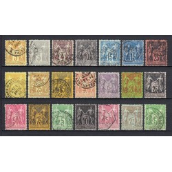 France 1876/1890 - Belle collection au type Sage COTE 1.150 € - TB D'ASPECT