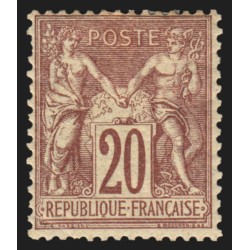 n°67, Sage 20c brun-lilas, Type I (N sous B), neuf * avec charnière forte