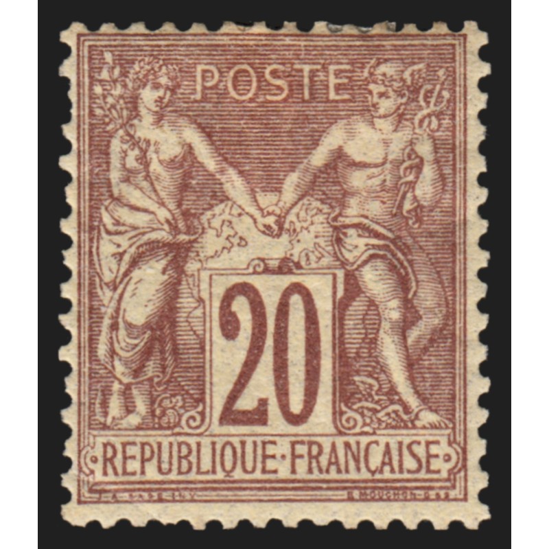 n°67, Sage 20c brun-lilas, Type I (N sous B), neuf * avec charnière forte