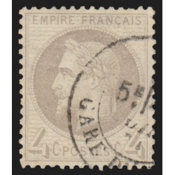 n°27B, Napoléon Lauré 4c gris, Type II, oblitéré cachet de gare - TB