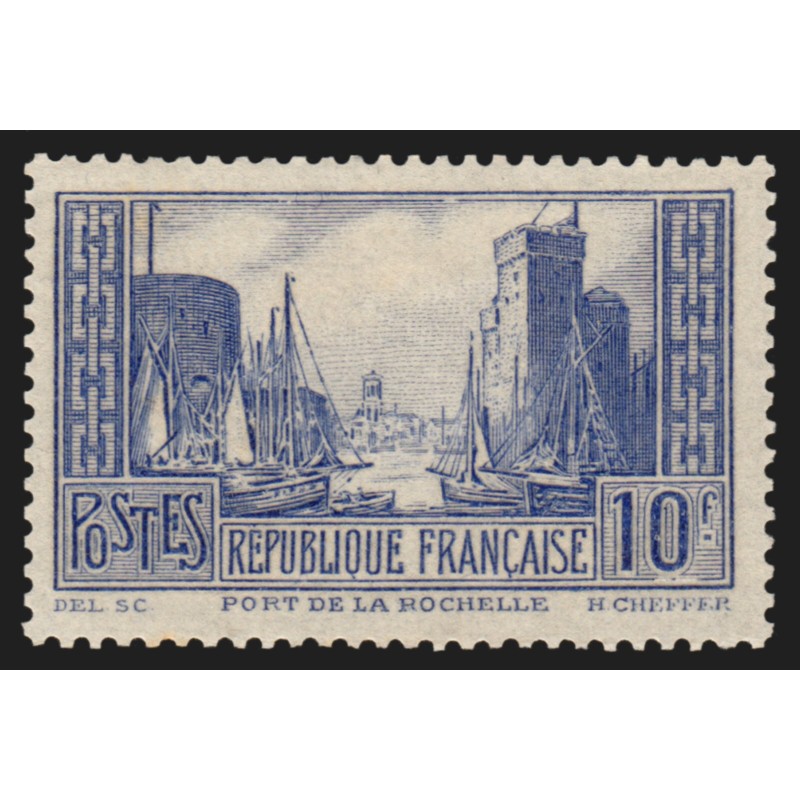 n°261c, Port de La Rochelle, 10fr bleu, Type II, neuf * avec charnière - TB