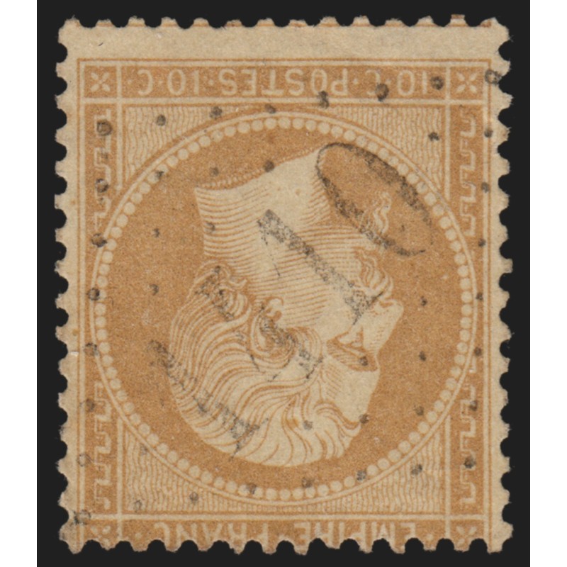 n°21, Napoléon 10c bistre, oblitéré GC 1410 ESBLY Seine & Marne, indice 13 - TB