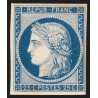 n°4, Cérès 1849, 25c bleu, essai dans la couleur papier-carton, neuf (*) - TB