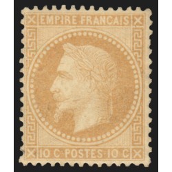 n°28A, Napoléon Lauré 10c bistre, Type I, neuf * légère trace de charnière - TB