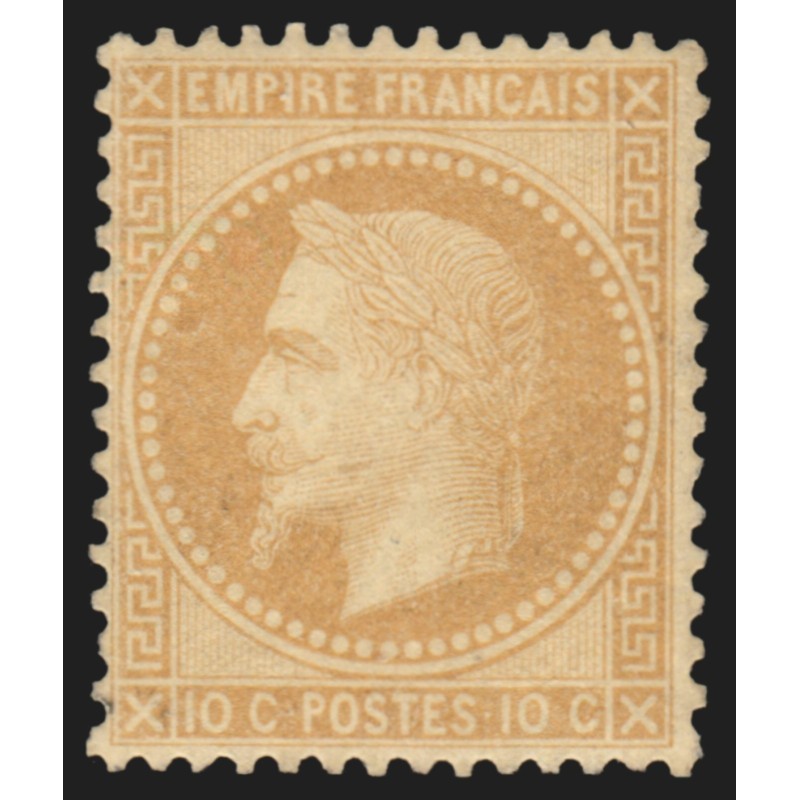 n°28A, Napoléon Lauré 10c bistre, Type I, neuf * légère trace de charnière - TB