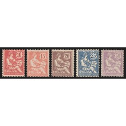 n°124/128, Mouchon 1902, série complète, neufs ** sans charnière - TB