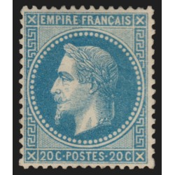 n°29B, Napoléon Lauré 20c bleu, Type II, neuf * légère trace de charnière - TB