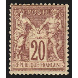 n°67, Sage 20c brun-lilas, Type I, neuf * légère trace de charnière - TB