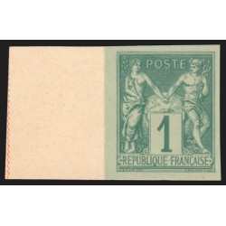 n°61c, Granet, non-dentelé, papier bristol, Sage 1c vert-sur-vert, neuf (*)