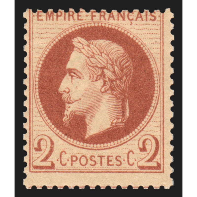 n°26B, Napoléon Lauré 2c rouge-brun-clair, Type II, neuf ** sans charnière - TB