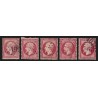 n°24 x5 nuances de couleurs, Napoléon 80c rose, oblitérés, joli nuancier - TB