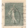 n°130f, variété Type VI de roulettes, Semeuse lignée 15c vert-gris - TB