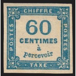 Timbres-Taxe n°9, 60c bleu, neuf * avec légère trace de charnière - TB