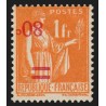 n°359b, surcharge renversée, Paix 80c/1fr orange, neuf ** SUPERBE - Certificat