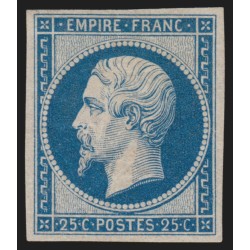 n°15c, Napoléon 25c bleu, réimpression de 1862, neuf *  Certificat - TB