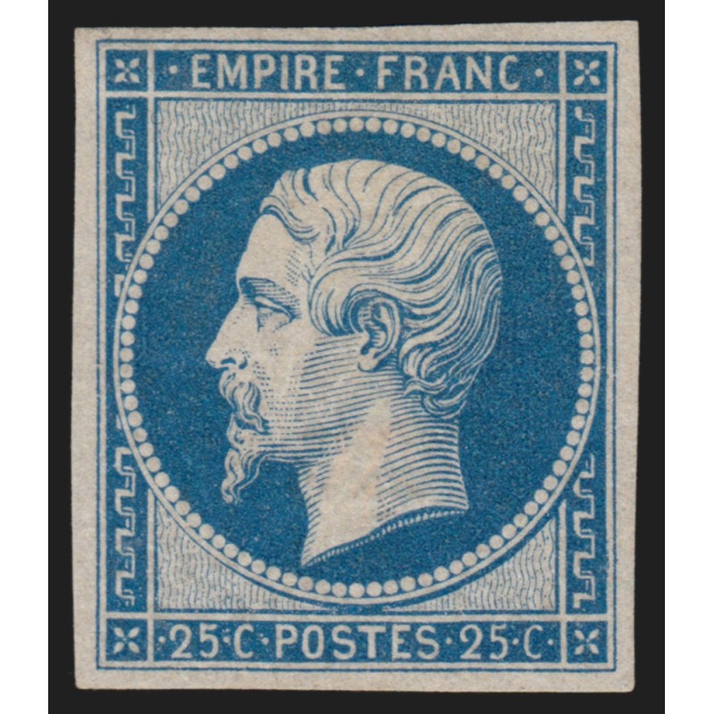 n°15c, Napoléon 25c bleu, réimpression de 1862, neuf *  Certificat - TB