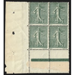 n°130h, variété "impression recto-verso" bloc de quatre, neuf ** sans charnière