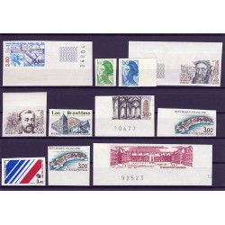 France 1980/1984 Collection de non-dentelés, neufs ** sans charnière COTE 615€