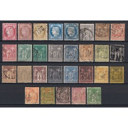 France 1849/1890 Collection 61 timbres Cérès, Napoléon, Sage COTE 1120 € - B/TB