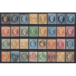 France 1849/1890 Collection 61 timbres Cérès, Napoléon, Sage COTE 1120 € - B/TB