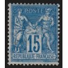 n°90a, Sage 15c bleu sur bleu, neuf * charnière forte - TB D'ASPECT