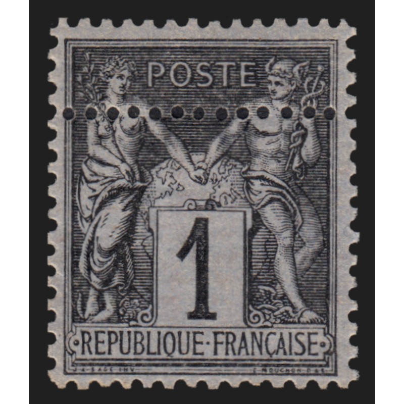 n°83m variété "piquage double", Sage 1c noir, neufs ** sans charnière - TB