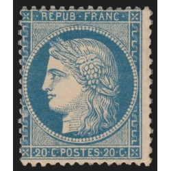 n°37, Cérès Siège de Paris, 20c bleu, neuf * infime trace de charnière - TB