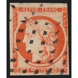 n°5a, Cérès 1849, 40c orange-vif, oblitéré gros points - BEAU D'ASPECT