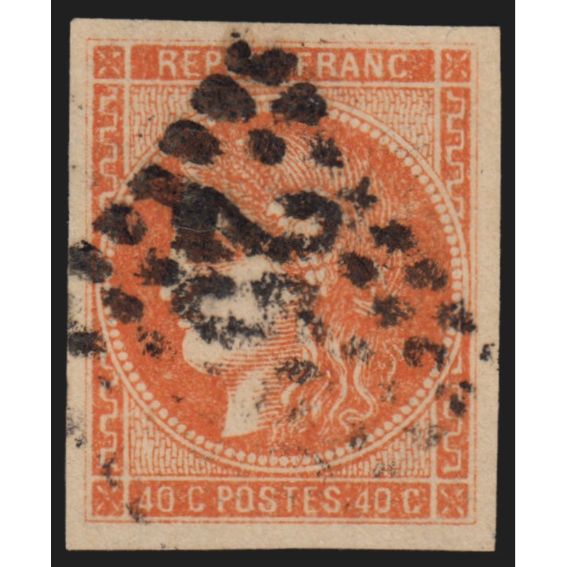 n°48, Cérès Bordeaux 40c orange, oblitéré - TB