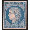 n°4, Cérès 1849, essai de couleur, 25c bleu sur rose, neuf (*) sans gomme - TB