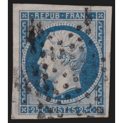 n°10, Présidence 1852, 25c bleu, oblitéré étoile de Paris - TB