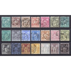 France 1876/1890 - Collection de 37 timbres au type Sage - COTE 800 € - B/TB