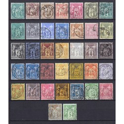 France 1876/1890 - Collection de 37 timbres au type Sage - COTE 800 € - B/TB