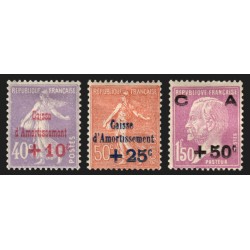 n°249/251, Caisse d'Amortissement 1928, série complète, neufs * - TB