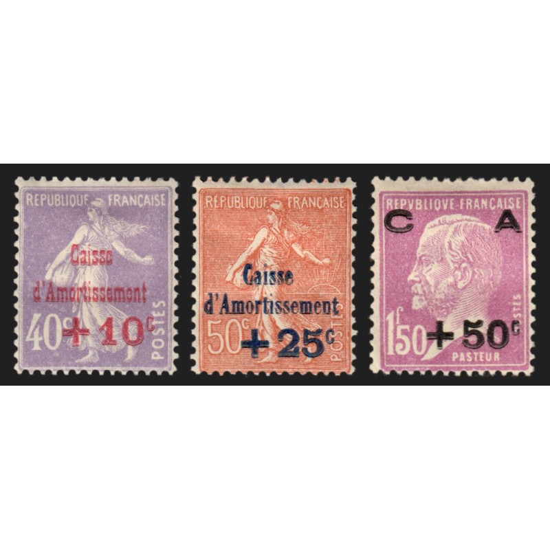 n°249/251, Caisse d'Amortissement 1928, série complète, neufs * - TB