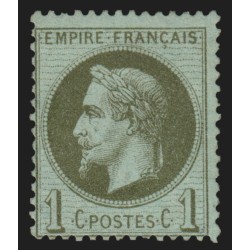 n°25, Napoléon Lauré 1c vert bronze, neuf ** sans charnière - TB