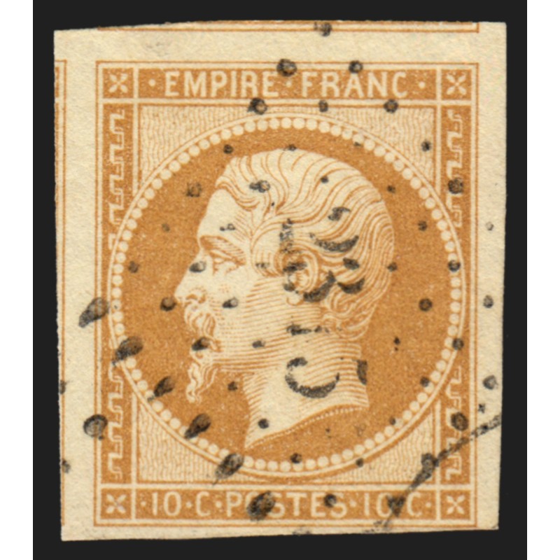 n°13B, Napoléon non-dentelé 10c brun, Type II, oblitéré - SUPERBE