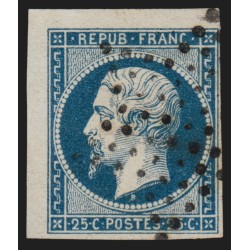 n°10, coin de feuille, Présidence 25c bleu, oblitéré étoile de Paris - SUPERBE